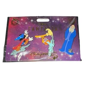 The Sorcerers Apprentice 3 Pin Set Fantasia 85th Sorcerer Mickey Disney Pin